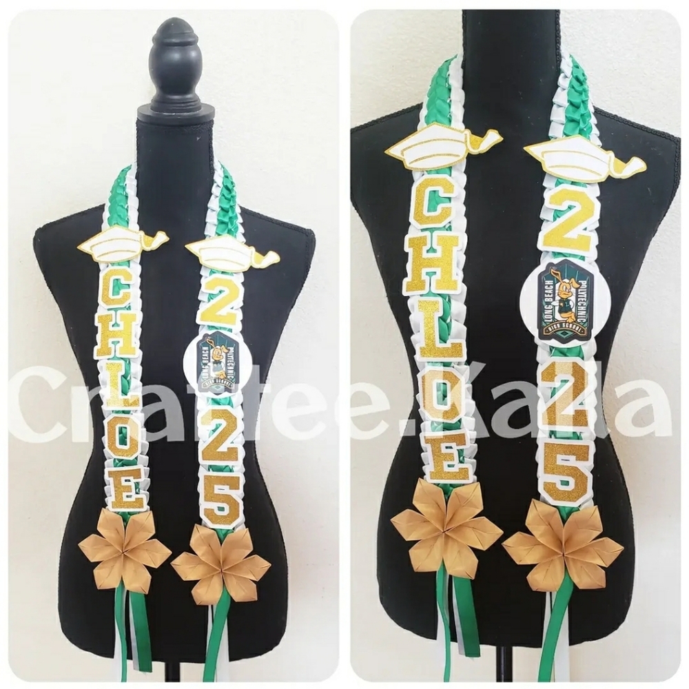 Personalized Graduation Lei With High School Logo